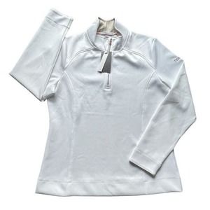 NWT Fairway & Green Wells Quarter Zip Golf F12250 White Flax Large Women $140